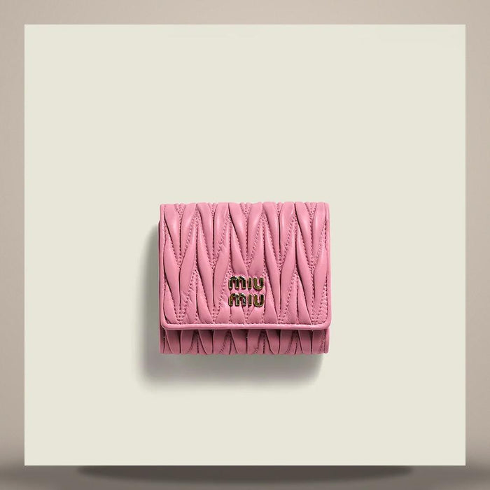 Miu Miu Small Matelassé Nappa Leather Card Holder Wallet Black 5MH033 AFPP F0028
