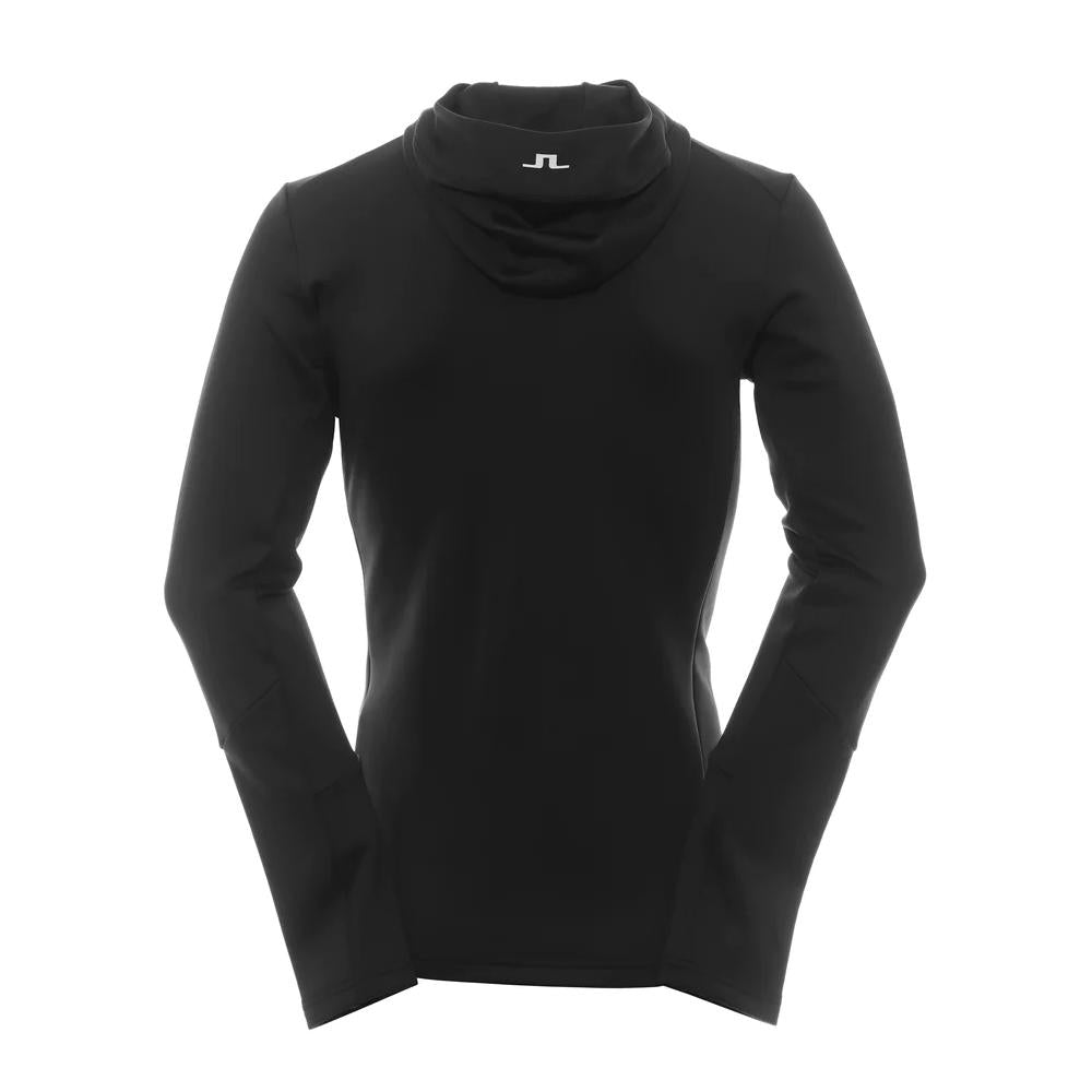 J LINDEBERG Aerial Hooded Quarter-Zip Hoodie Black Men’s