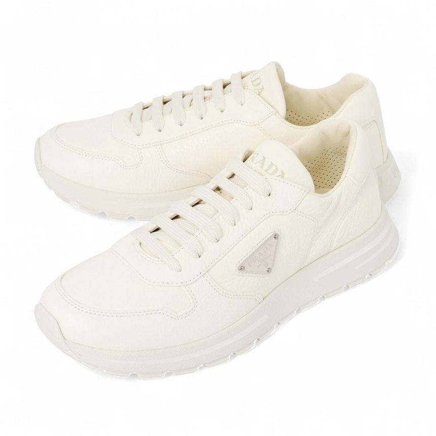 PRADA Men’s Low-Top Sneakers White Leather