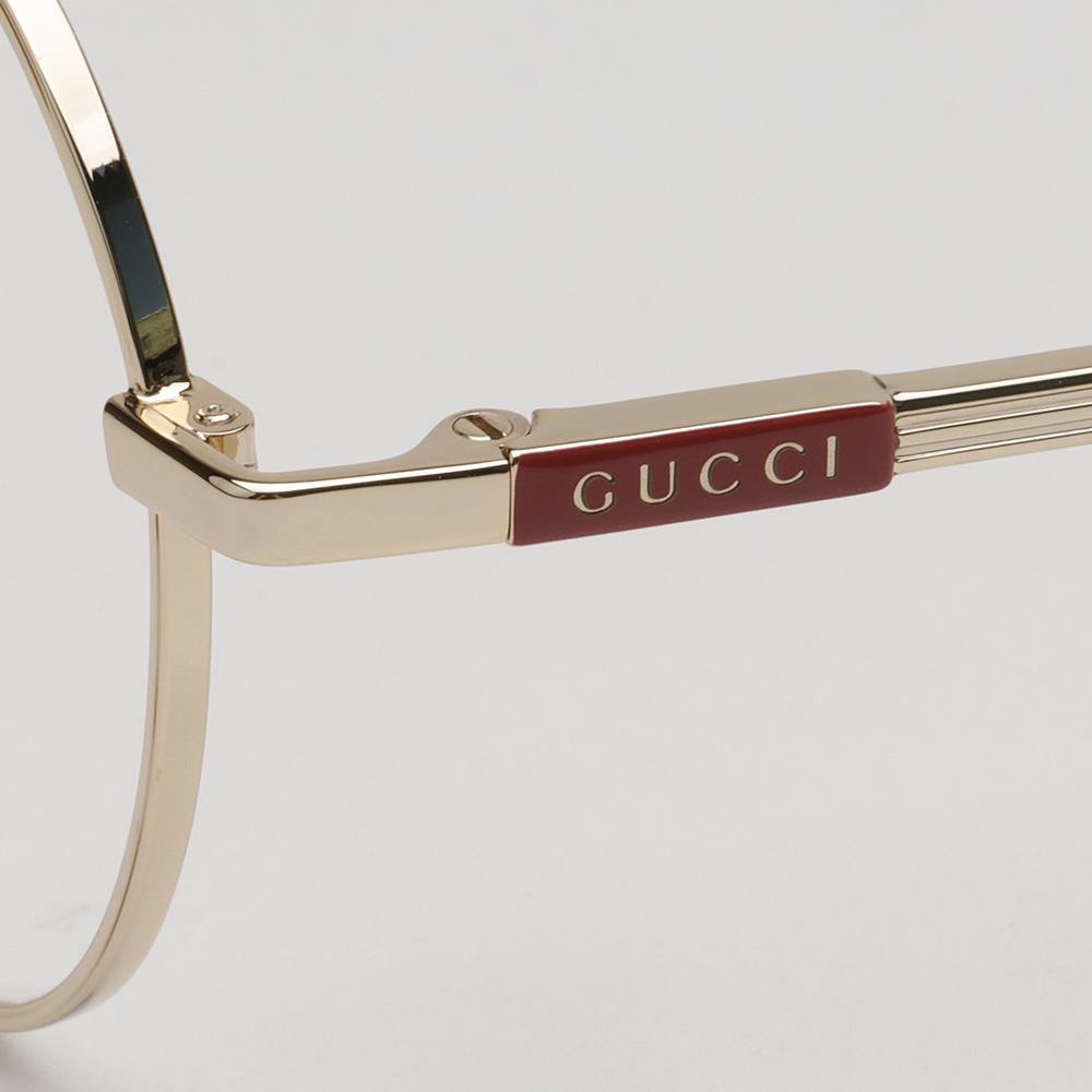 GUCCI Gold Metal Round Eyeglass Frames