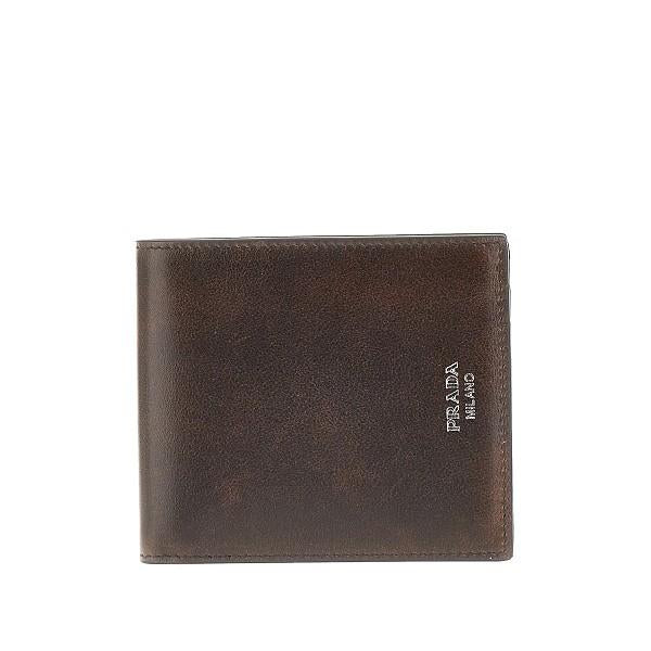 PRADA Brown Saffiano Leather Bifold Wallet for Men