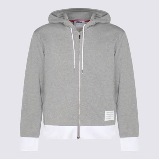 THOM BROWNE Classic 4-Bar Jersey Zip Hoodie Gray Men’s
