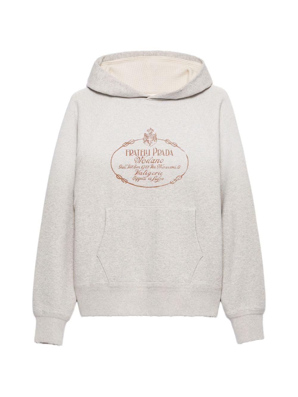 PRADA Black Cotton Logo Hoodie for Women