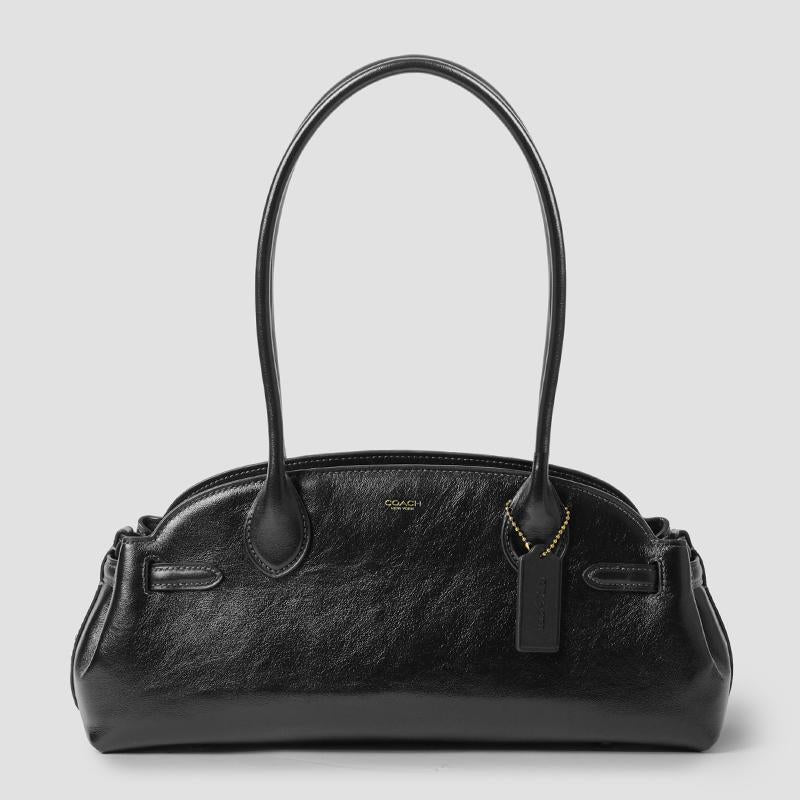 Coach Empire Carryall 34 Shoulder Bag Black Leather