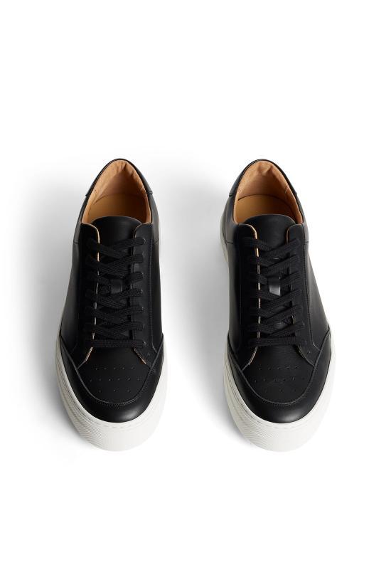 J LINDEBERG Men's Sneakers White Low-Top Leather Shoes BMSW163339999 BLACK DOM