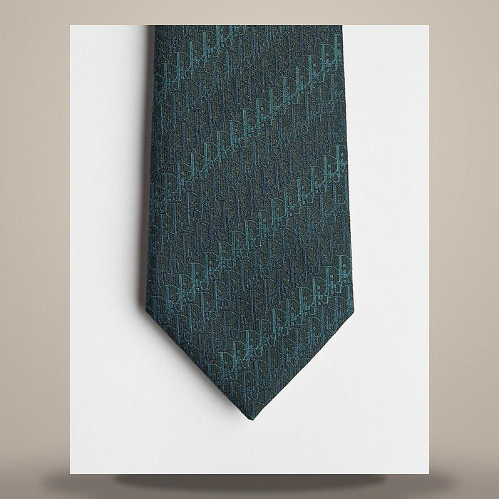 DIOR Green Silk Oblique Trio Tie 68C1047B6361 C686