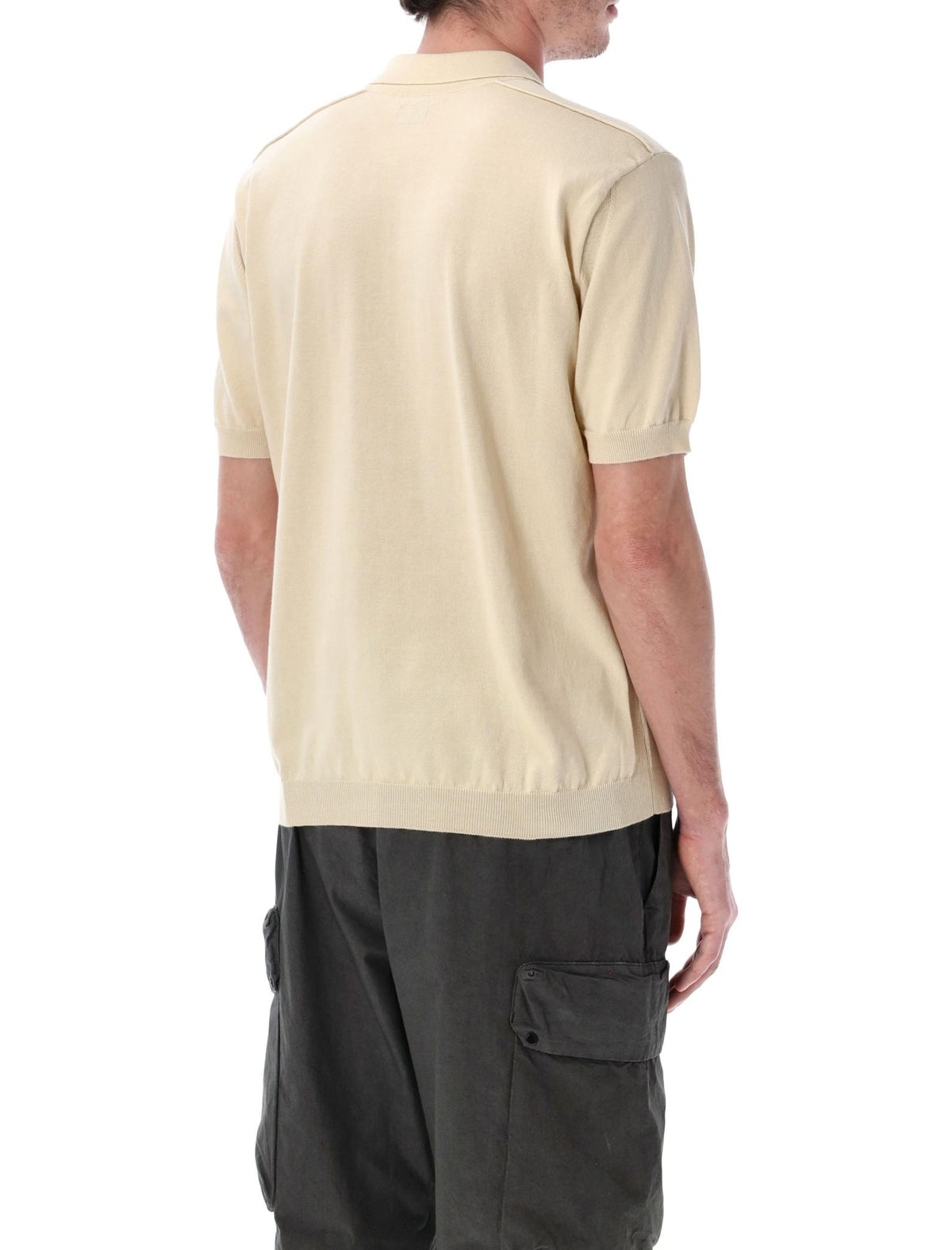 CP Company Short Sleeve Cotton Polo Shirt Navy Men's