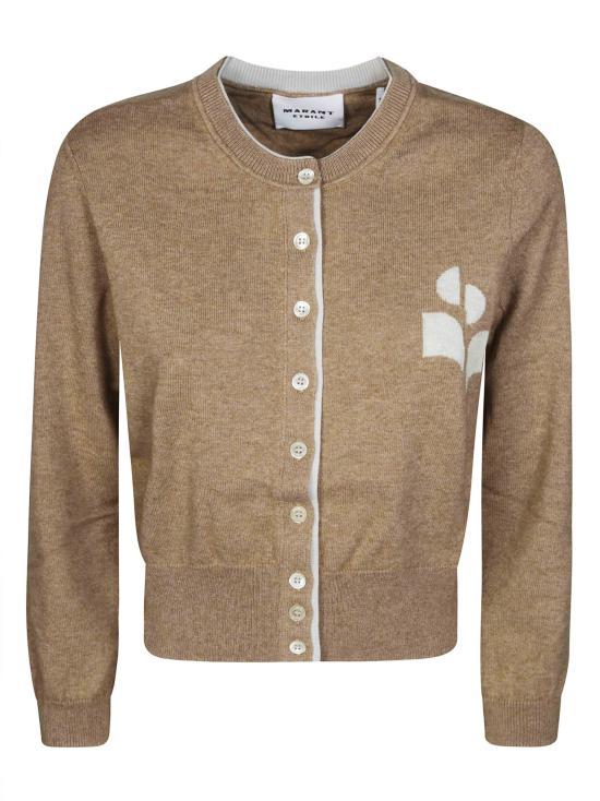 Isabel Marant Wool Knit Cardigan for W CA0163FA D1L16E CMLG CAMEL LIGHT GREY DOM
