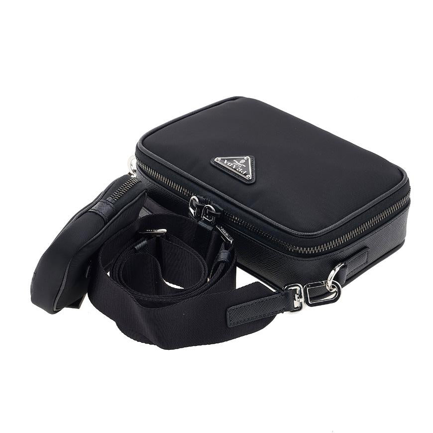 PRADA Men’s Saffiano Leather Crossbody Bag Black Crossbody