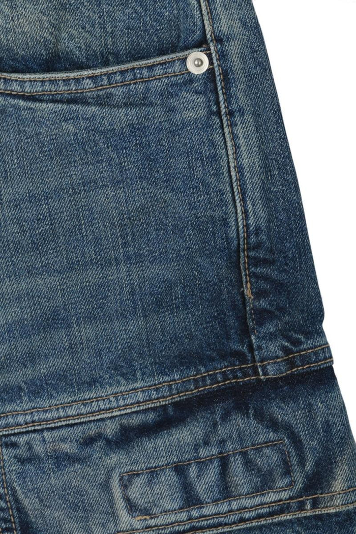 Rick Owens Washed Indigo Denim Double Cargo Jeans DU01E3361 DWB 06