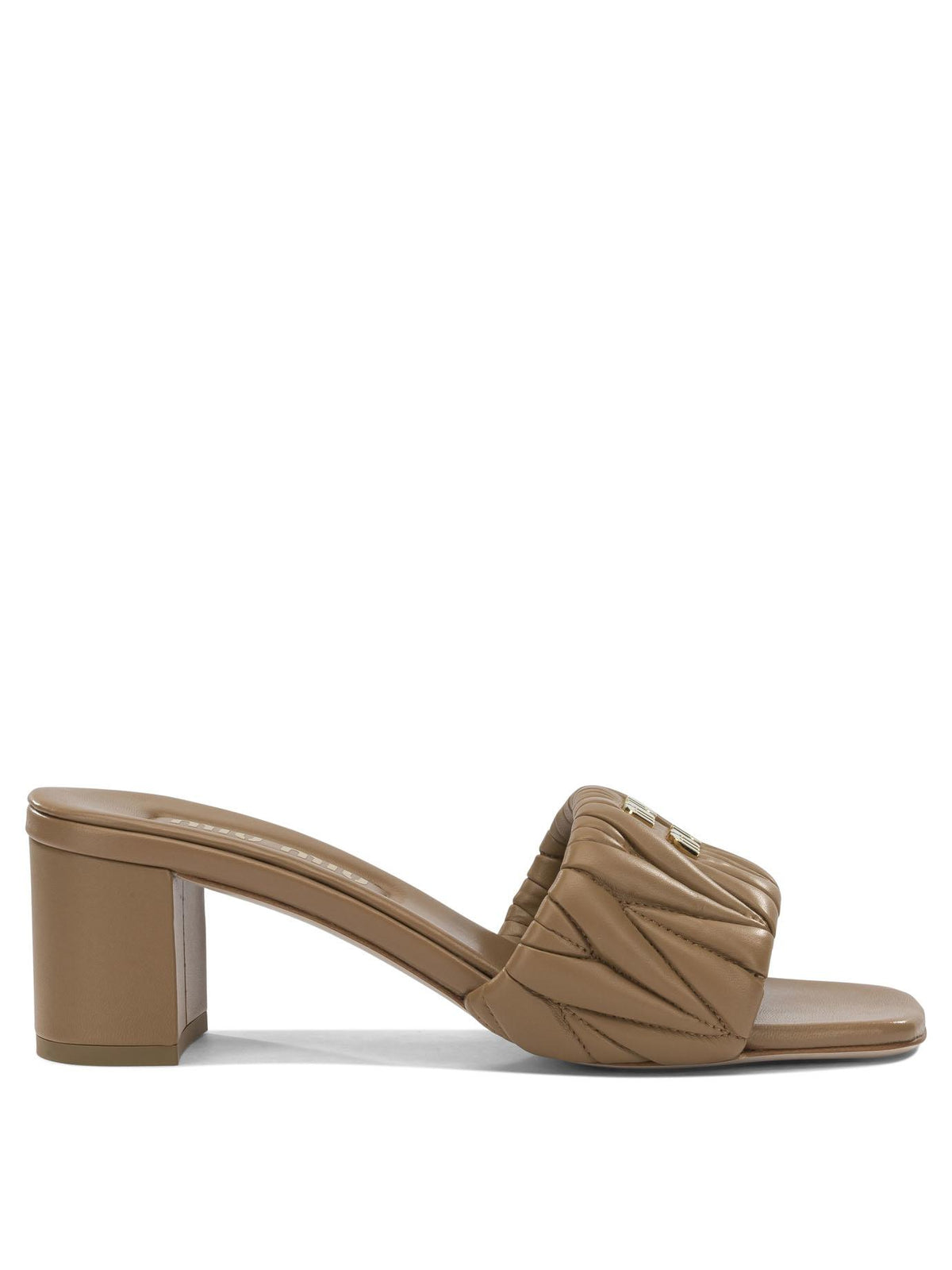 Miu Miu Leather Sandals Women’s Black Slide Sandals