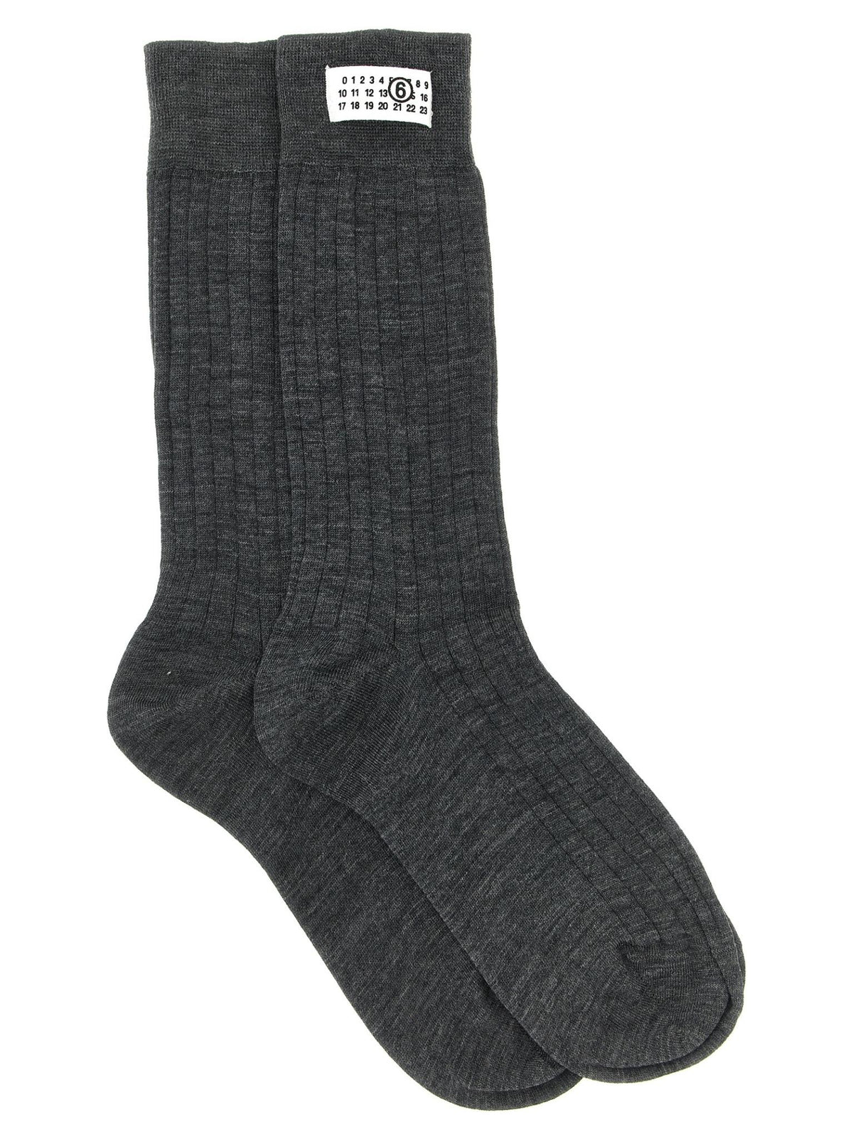 Maison Margiela Cotton Blend Crew Socks Black