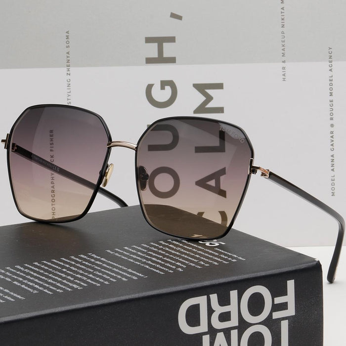 TOM FORD Oversized Unisex Sunglasses Claudia 02 TF839 01B