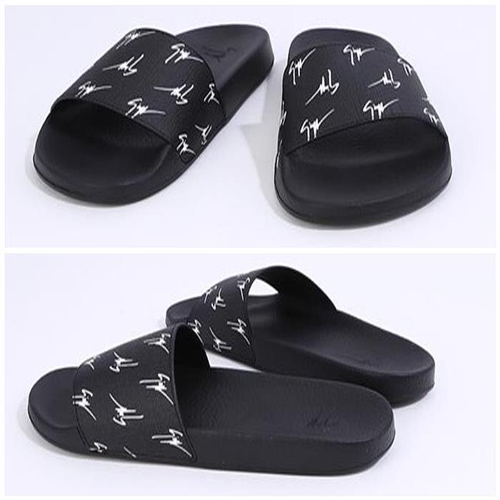 Giuseppe Zanotti Logo Slide Sandals for Men RM80049 NEROBIANCO