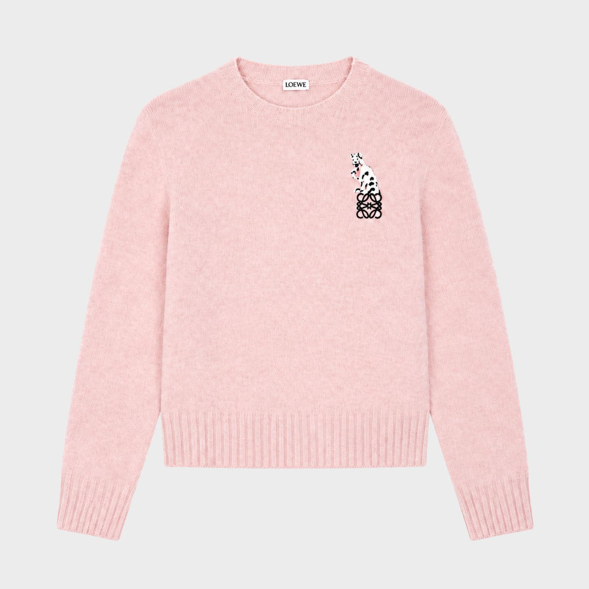 LOEWE Anagram Logo Wool Crewneck Sweater Pink Women S359 Y14KI9 7140
