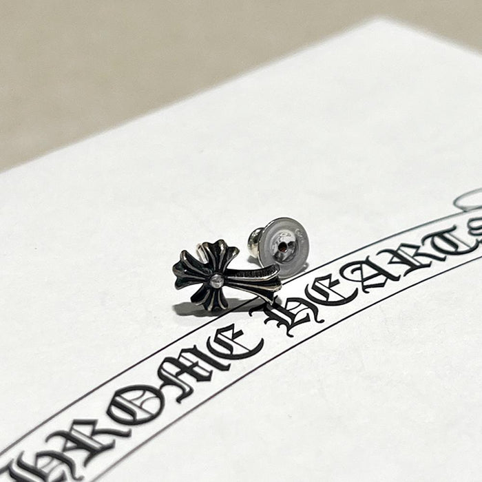 Chrome Hearts Sterling Silver CH Tiny Baby Fat Earrings Unisex