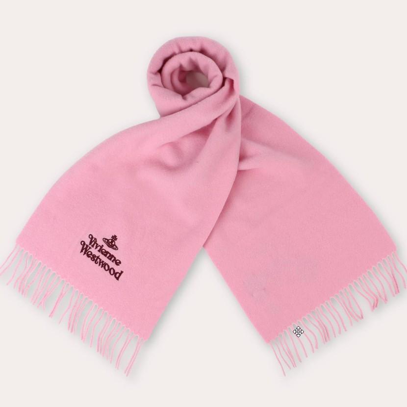 Vivienne Westwood Pink Scarf with Wine Logo Wool Muffler Uni 81030007 W00Q7 G401