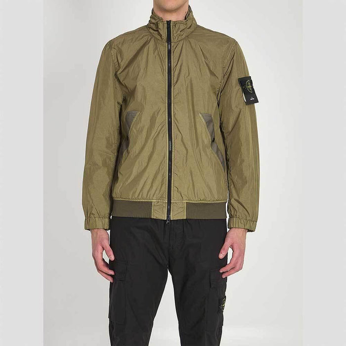 STONE ISLAND Crinkle Reps Windbreaker Jacket Military Green