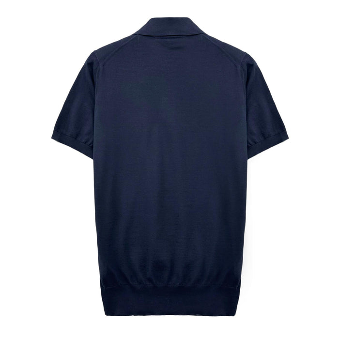 Brunello Cucinelli Logo Cotton Knit Polo Short Sleeve Sweater