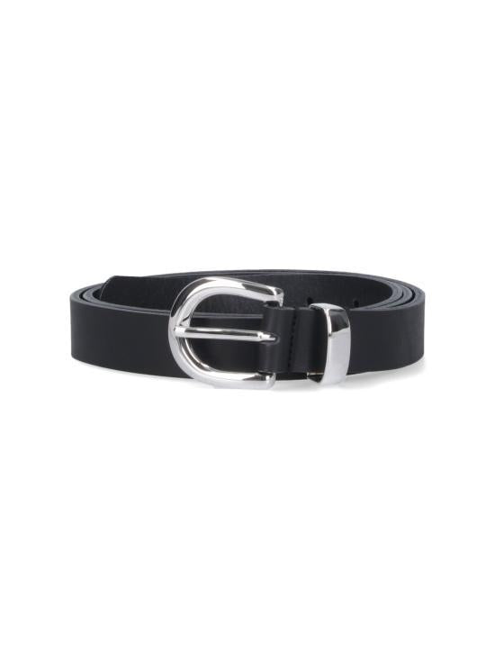 SUNFLOWER Black Leather Belt