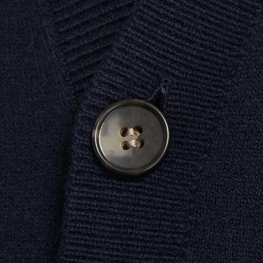 A.P.C. Logo Embroidered V-Neck Wool Cardigan Black Men