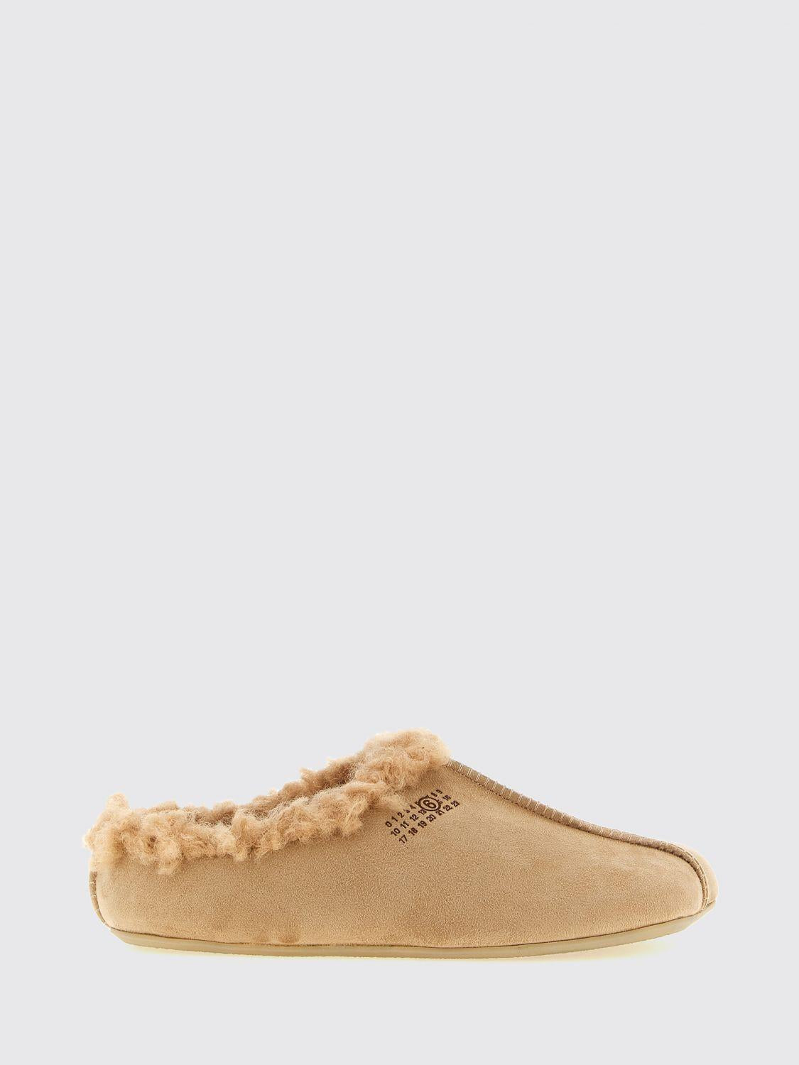 Maison Margiela Silver Leather Flat Shoes