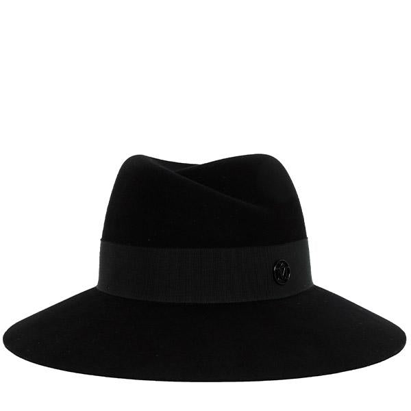 Maison Michel Black Virgin Wool Felt Fedora Hat