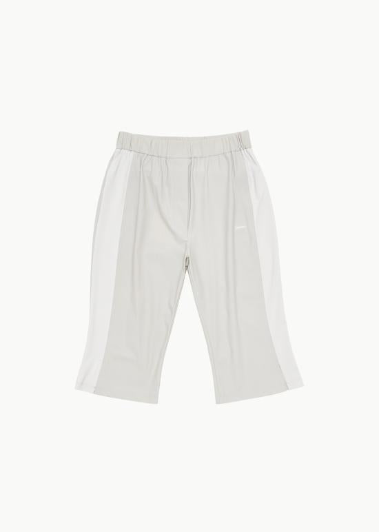 AMOMENTO Grey Beige Cotton Blend Relaxed Fit Shorts AM23SS W07 PTGB