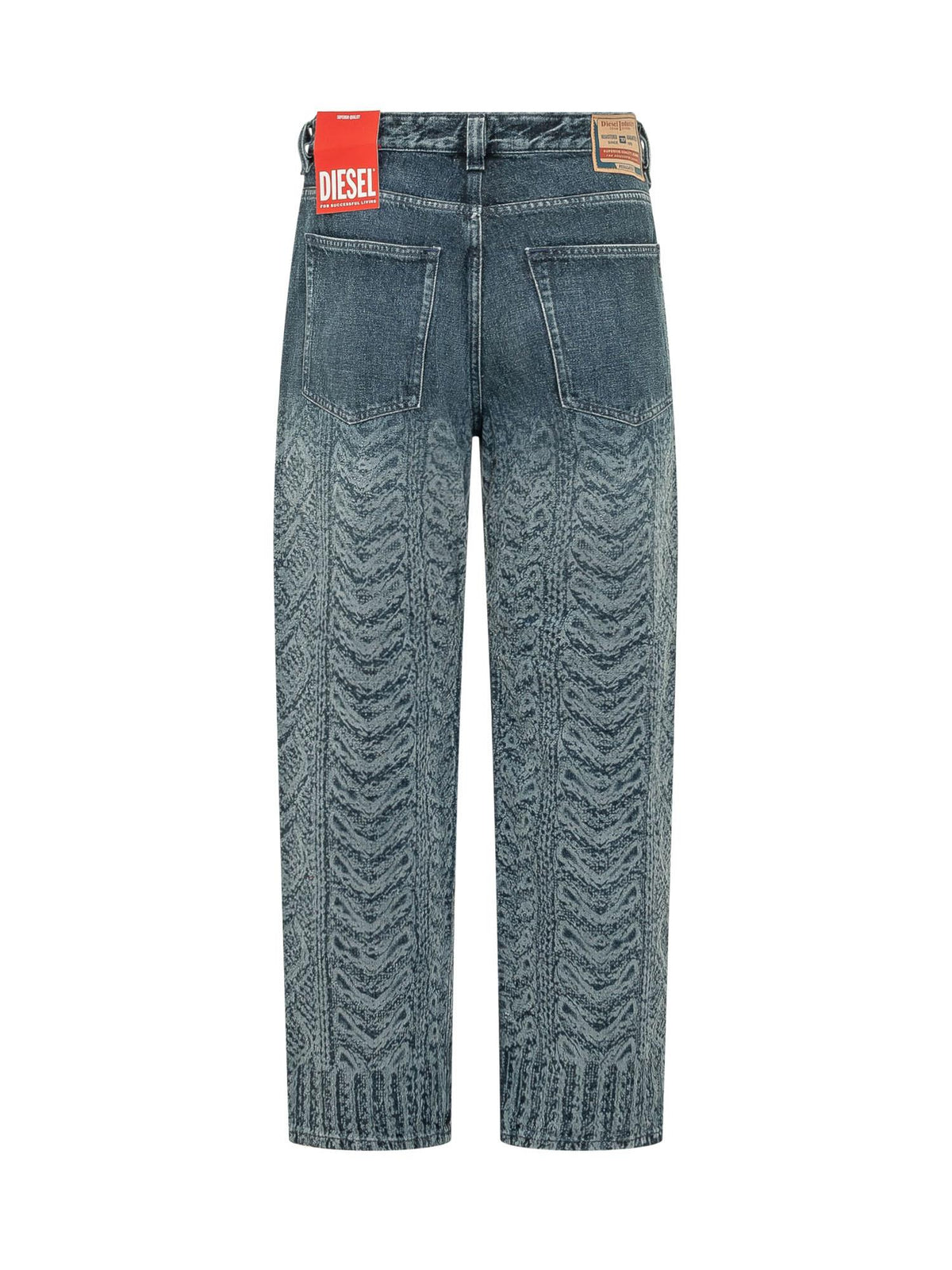 DIESEL Blue Cotton Straight-Leg Denim Jeans