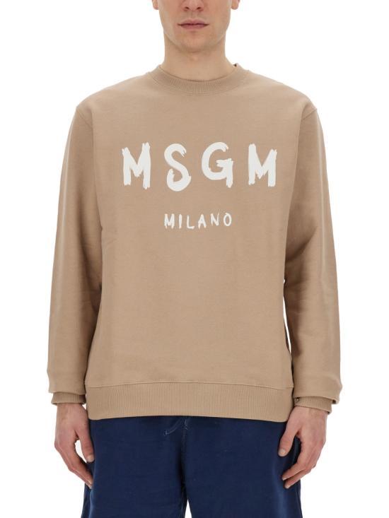 MSGM Beige Long Sleeve Sweatshirt for Men 3640 MM5132 4700023