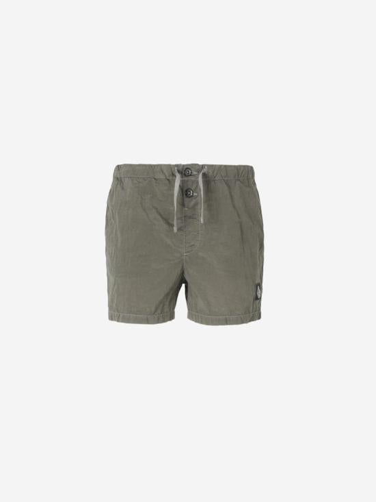 STONE ISLAND Military Green Cotton Drawstring Cargo Sho K1S15B100006 S0043 V0054
