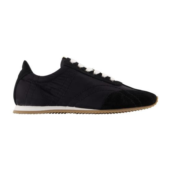 Toteme Flex Sneakers Black Leather Low-Top Women’s Shoes