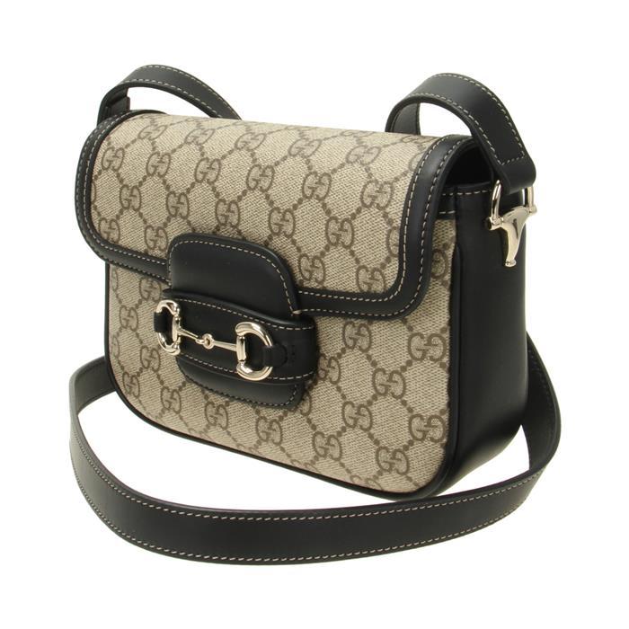 GUCCI Horsebit 1955 Soft Small Shoulder Bag Beige Leather