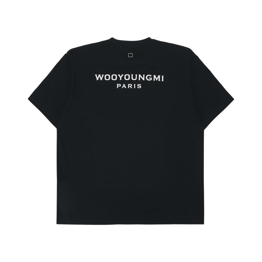 WOOYOUNGMI Cotton Back Logo T-Shirt Black Men’s