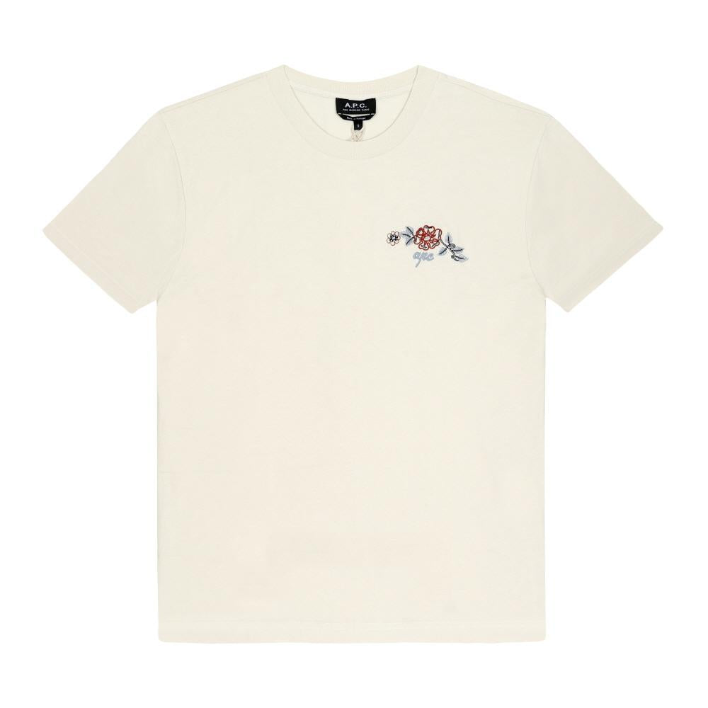 A.P.C. Ecru Cotton Short Sleeve T-Shirt for Men