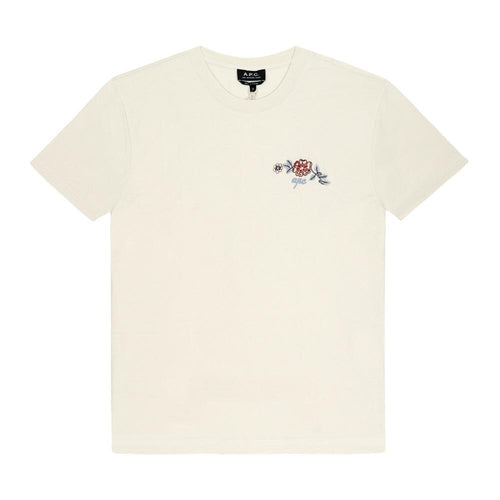 A.P.C. Ecru Cotton Short Sleeve T-Shirt for Men