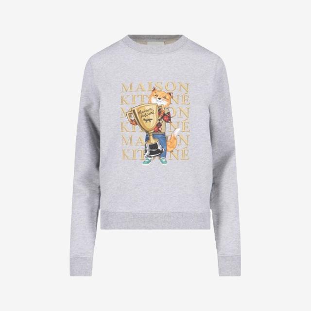 Maison Kitsune Champion Fox Logo Sweatshirt Grey Melange Wom LW00310 KM0001 H120