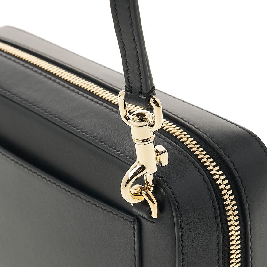 D&G Women’s DG Logo Camera Bag Black Crossbody Leather