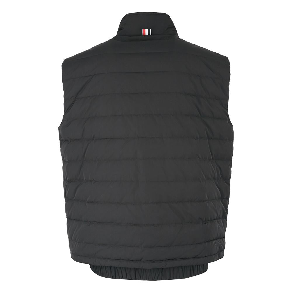 THOM BROWNE Quilted Down Puffer Vest Gray Men's Outerwear