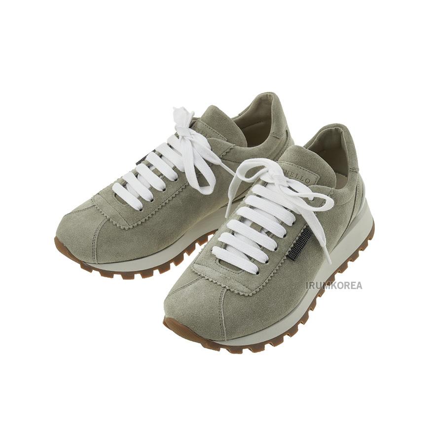 Brunello Cucinelli Shiny Tab Leather Low-Top Sneakers Women’s MZSFG2110 C2657