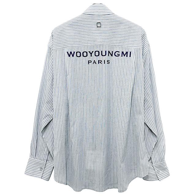 WOOYOUNGMI Striped Long-Sleeve Shirt with Back Logo W261SH07 827L