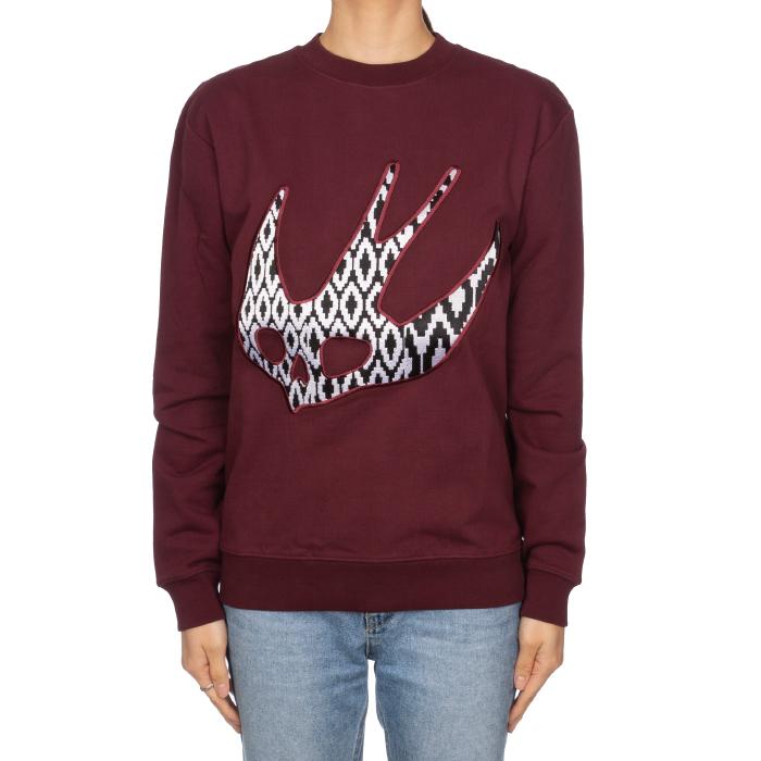 Alexander Mcqueen Swallow Embroidered Sweatshirt Women Red Cotton