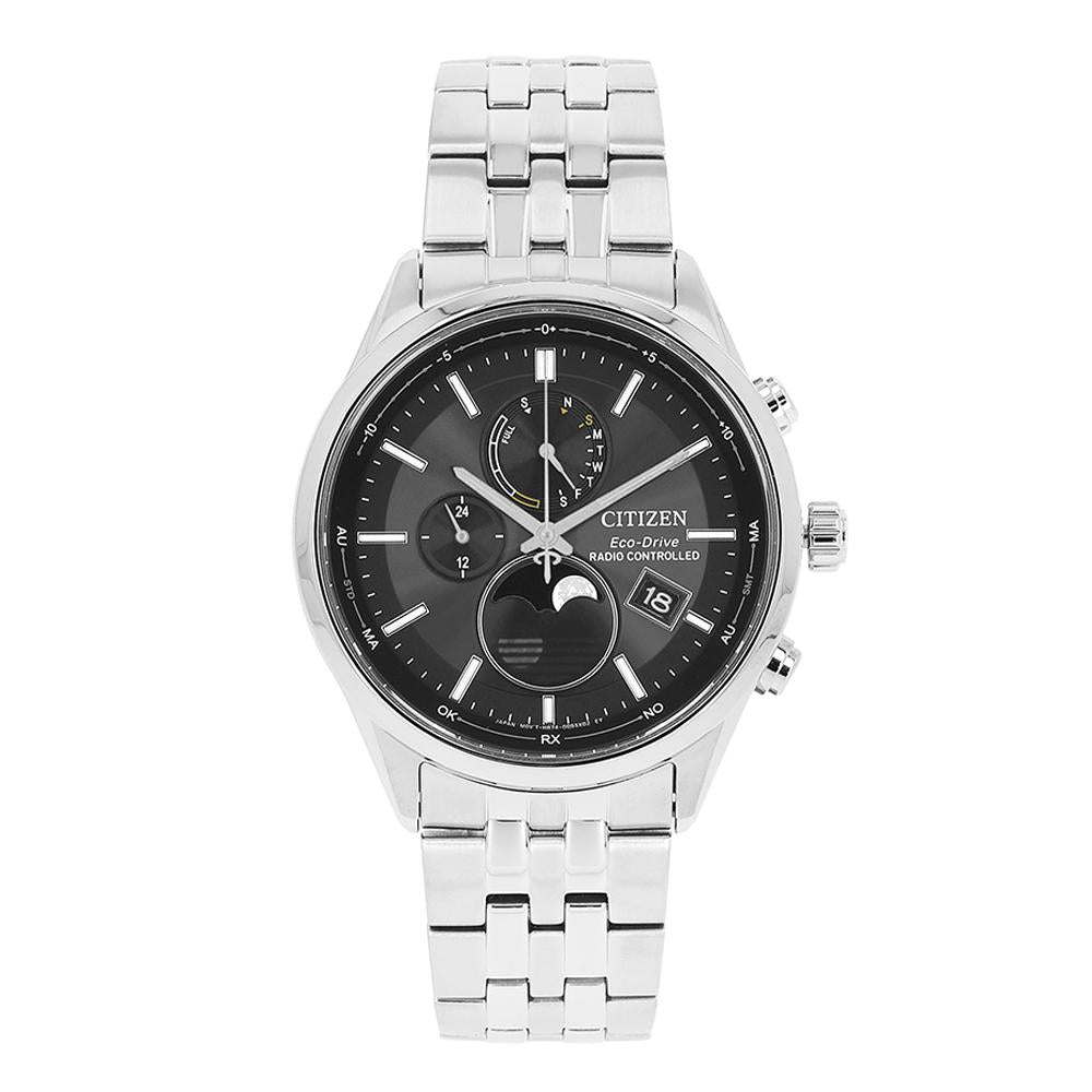 CITIZEN Moonphase Radio Controlled Men’s Metal Watch Black Dial BY1030 50E