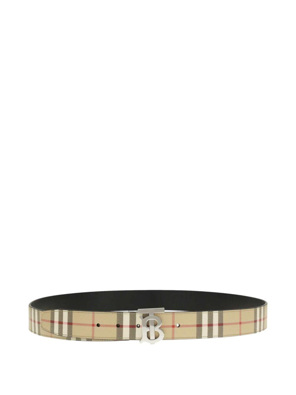 BURBERRY Black Leather Belt for Men