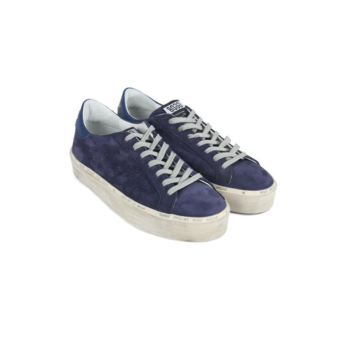 GOLDEN GOOSE Navy Silver Hi Star Low-Top Sneakers