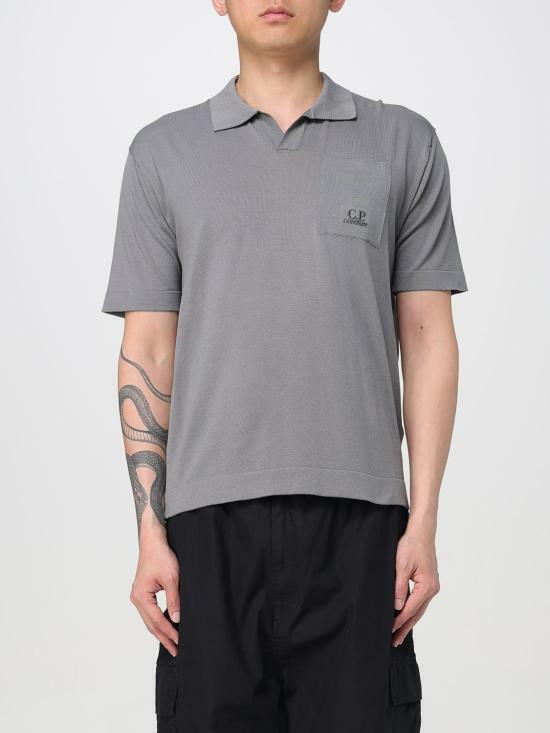 CP Company Lisle Thread Polo Knit Shirt Gray Men’s