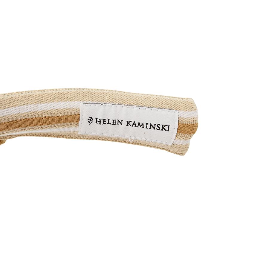 HELEN KAMINSKI Bianca 8 Stripe Women’s Visor Cap HAT52203 NATURAL NOUGAT STRIPE