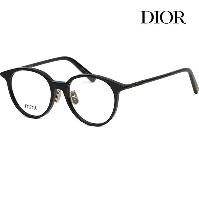 DIOR Round Acetate Eyeglass Frames Asian Fit Unisex Black CD50100F