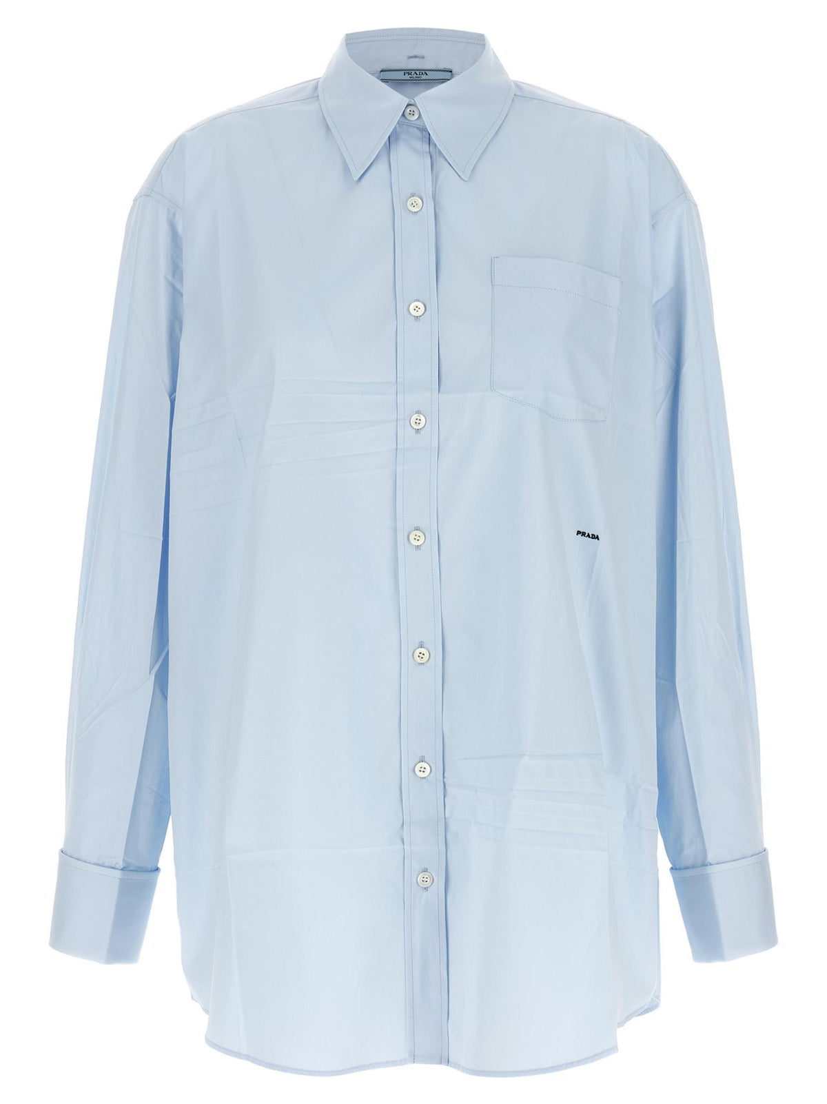 PRADA Long Sleeve Button-Up Shirt Women’s White Cotton