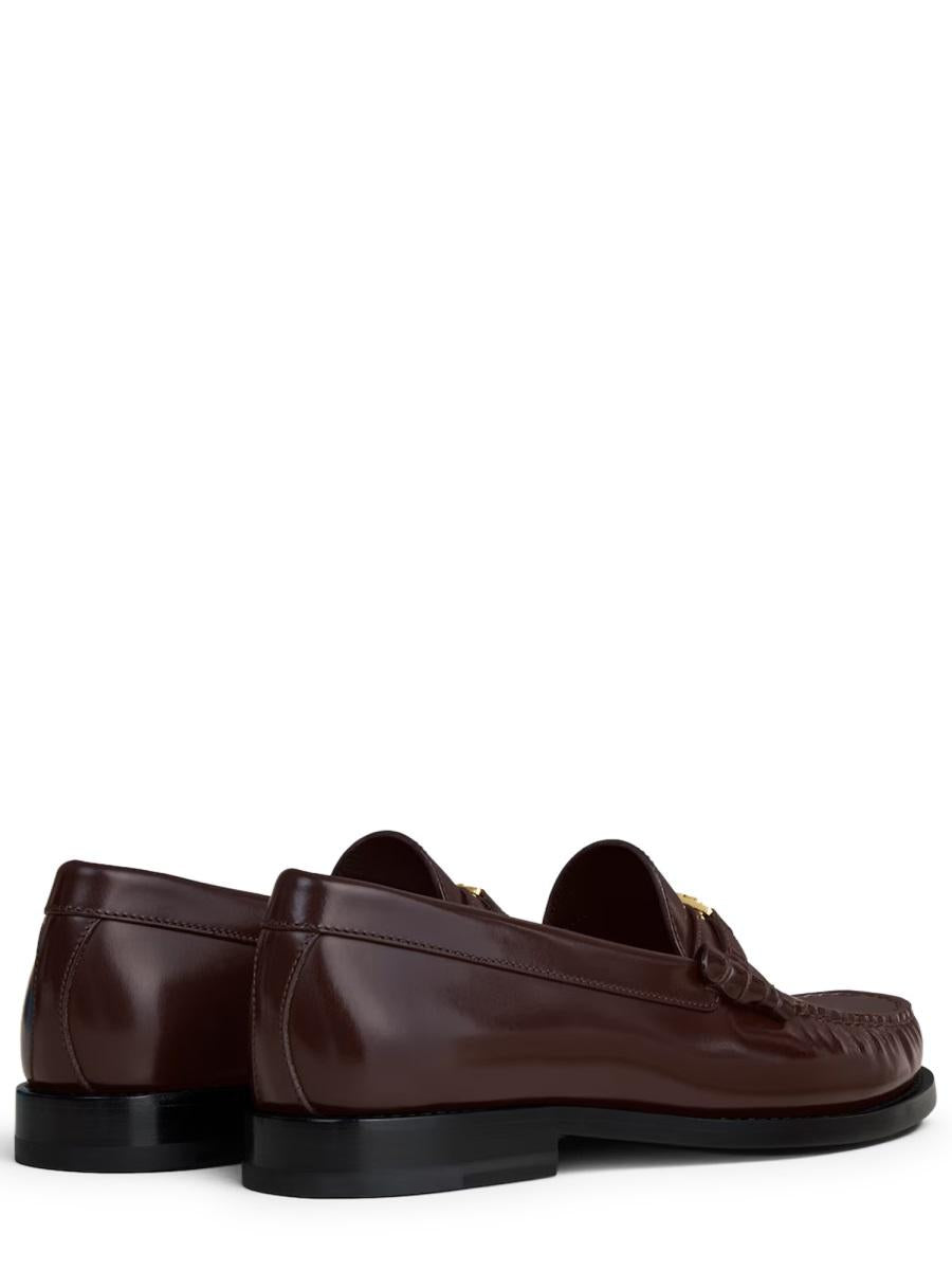 CELINE Black Leather Loafers